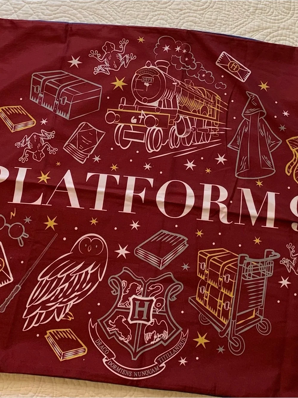 Harry Potter Hogwarts & Platform  9 3/4 Reversible Pillowcases set of 6